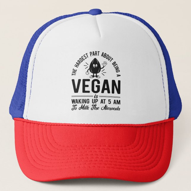 Boné Parte mais difícil de Vegan, Leite as amêndoas, Ve (Frente)