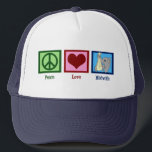 Boné Parteira Peace Love<br><div class="desc">Um sinal de paz,  coração,  e uma fotografia de um belo carregando elefante um bebê simbolizando parteiras.</div>