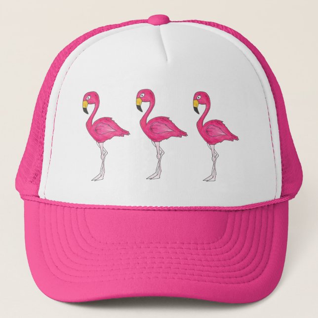 Boné Pássaro Flamingo Flamingos Tropical Rosa Quente (Frente)