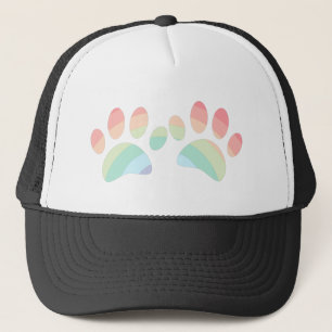 Boné Pastel Color Rainbow Dog Paw Prints