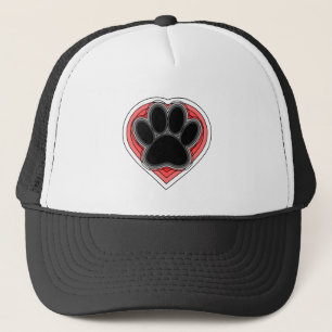 Boné Pata De Cães No Coração Vermelho Com Descrições