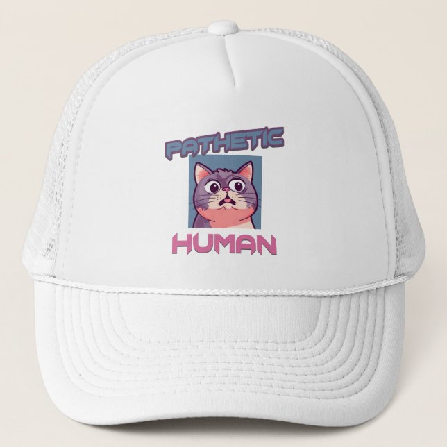Boné Patético Humano - Design de Gato Engraçado (Frente)