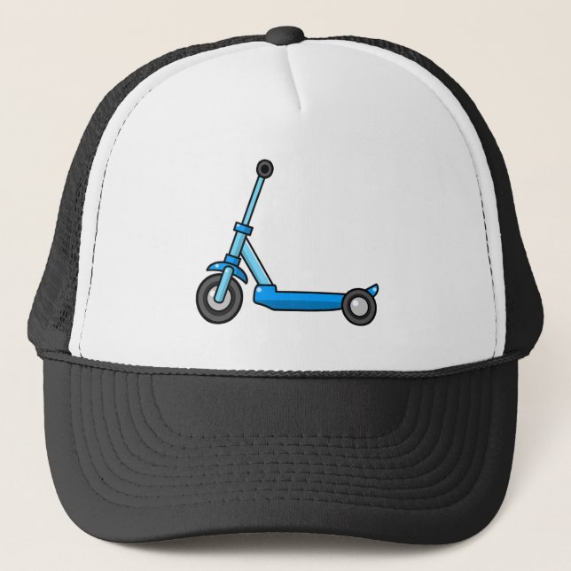 Boné Patinete azul do pontapé/impulso dos desenhos (Frente)