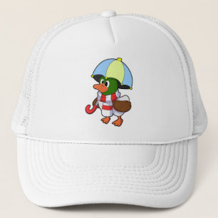 Boné Pato a chover com guarda-chuva