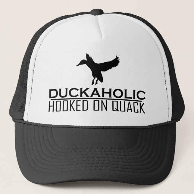 Boné Pato Engraçado Caçando Duckaholic (Frente)