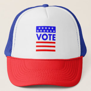 Boné Patriotic American Flag Red White and Blue Voter