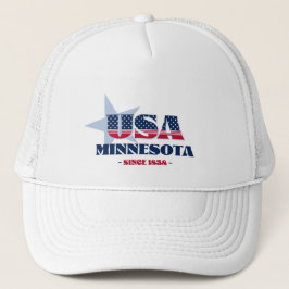Boné Patriotic Minnesota Typografia Trucker Hat