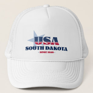 Boné Patriotic South Dakota Typografia Trucker Hat