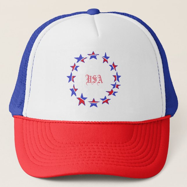 Boné Patriótico Azul Branco Vermelho. (Frente)