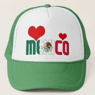 Boné Patriótico dos Corações de Bandeiras do México Ado