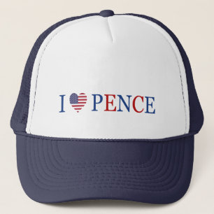 Boné Patriótico I Heart Love Mike Pence Flag