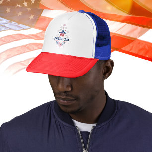 Boné Patriótico Red White Blue Freedom USA Flag