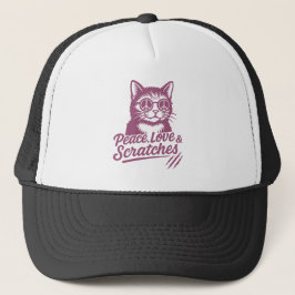 Boné Paz, Amor & Arranhões Gato Engraçado