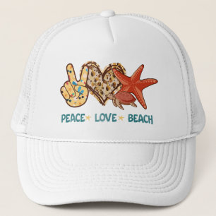 Boné Paz, Amor, Praia   Paz de Mão, Coração, Tartaruga