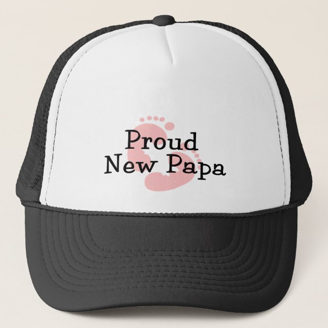 Boné Pé Bebê Menina Novo Papai Orgulhoso (Frente)