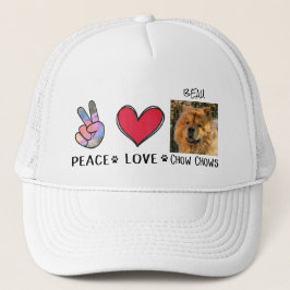 Boné Peace Love Chow Chows Dog Lovers