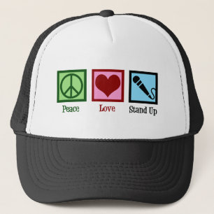 Boné Peace Love Stand Up Comedy