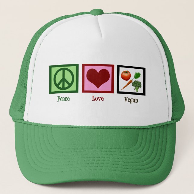 Boné Peace Love Vegan (Frente)