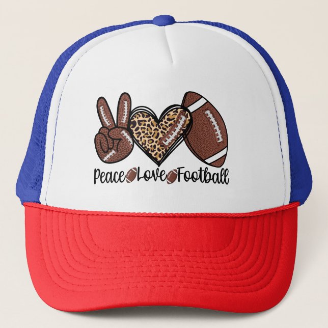 Boné Peace Peace Love Football USA – Patriotic Sports (Frente)