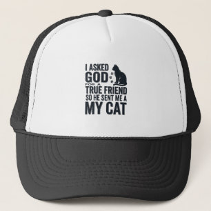 Boné Pedi a Deus um Amigo Verdadeiro Meu Gato Design Vi