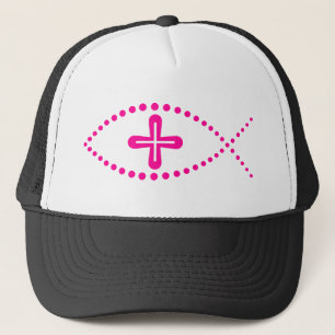 Boné Peixes Cristãos Rosa-Rosa-Ichthus