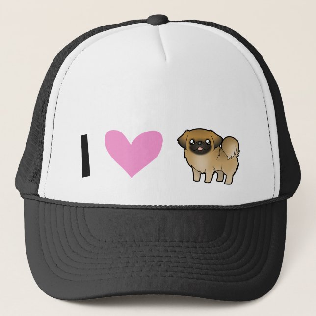 Boné Pekingese Love (corte de cachorrinho) (Frente)