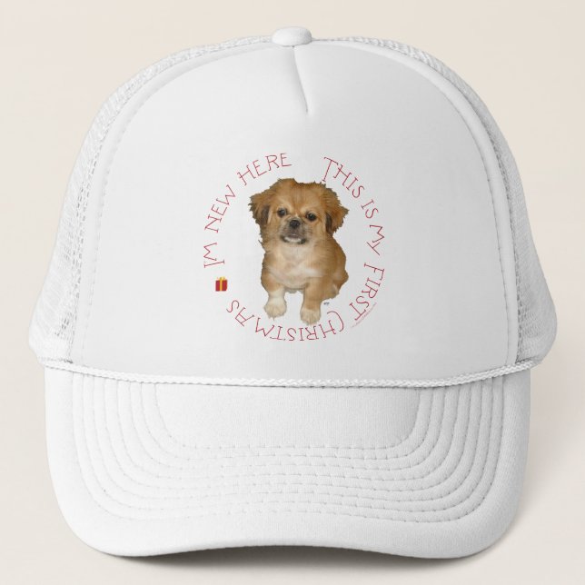 Boné Pekingese Pup Primeiro Natal (Frente)