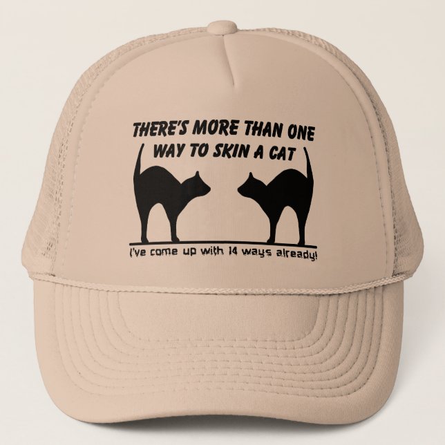 Boné Pele Um Gato Chapéu Engraçado Humor (Frente)