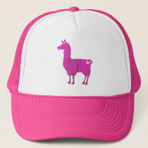 Boné peludo cor-de-rosa do lama