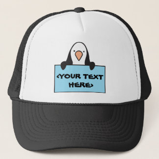 BONÉ PENGUIM FOFO COM PLACA PERSONALIZADA, <YOUR TEXT H