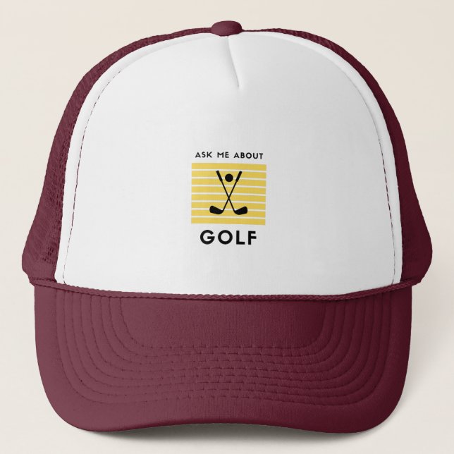 Boné Pergunte-me sobre golfe (Frente)