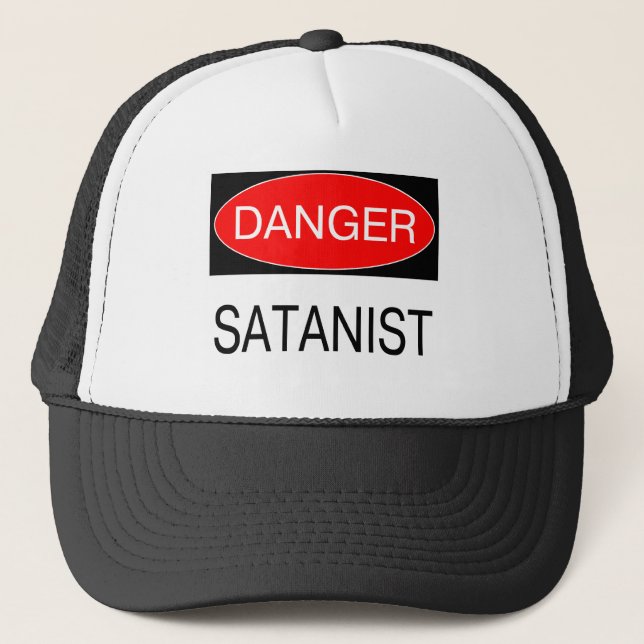 Boné Perigo - Camiseta Divertida Satanista Caneca Satân (Frente)