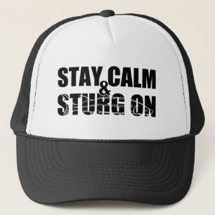 Boné Permaneça a calma & o Sturg sobre - Sturg branco