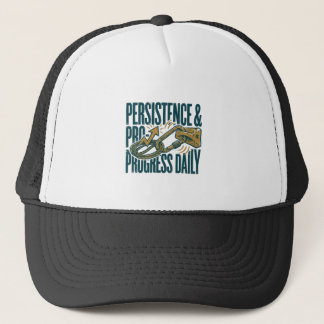 Boné Persistence & Progress Daily Motivational Trucker 