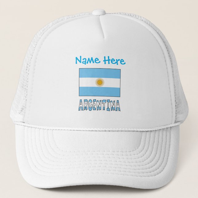 Boné Personalização Azul da Bandeira da Argentina e Arg (Frente)