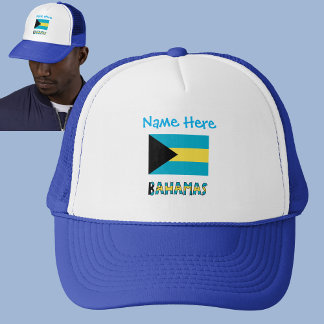 Boné Personalização Azul da Bandeira das Bahamas e Baha