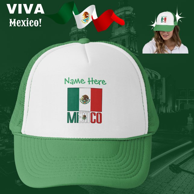 Boné Personalização Verde do México e da Bandeira do Mé (Criador carregado)