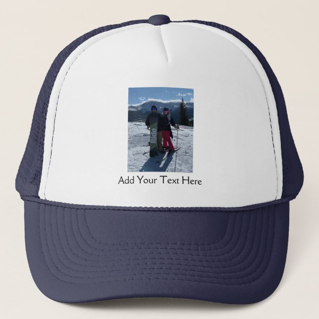 Boné Personalizado Adicione sua própria foto  (Frente)