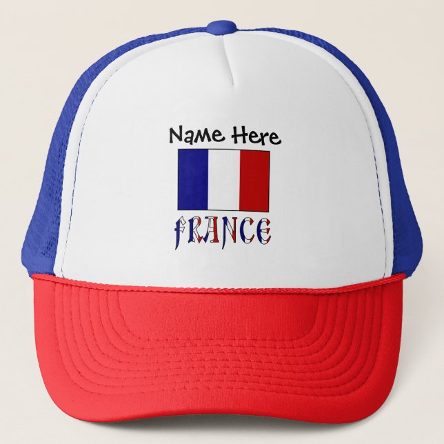 Boné Personalizado da França e da Bandeira Frances (Frente)
