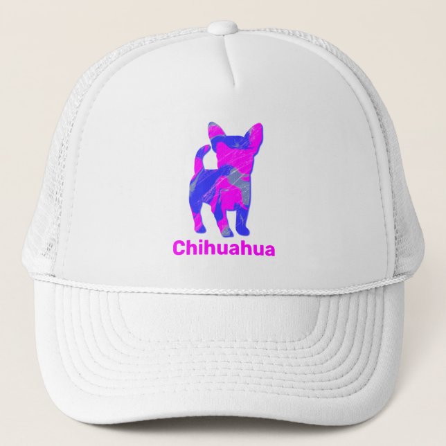 Boné Personalizado de Silhuahua Cachorro Rosa Cuta (Frente)