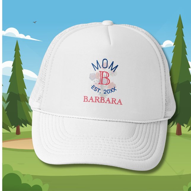 Boné Personalizado Floral Elegante MONOGRAMA DA MÃE (Criador carregado)