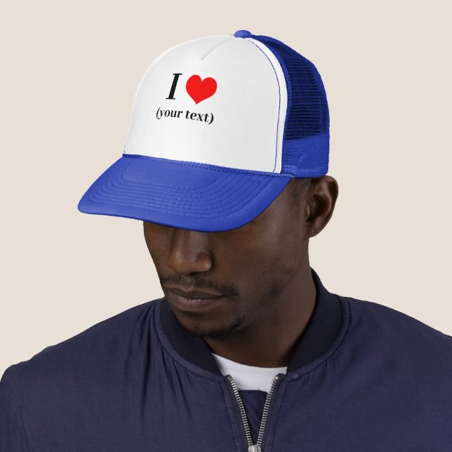 Boné PERSONALIZADO! I Heart Trucker Hat - White e Royal (In Situ)