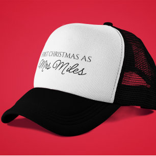 Boné Personalizado "Primeiro Natal como Sra." Apelido