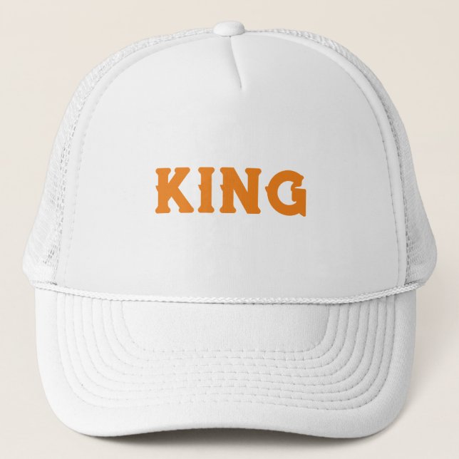 Boné Personalizado Rei Texto Branco e Branco (Frente)