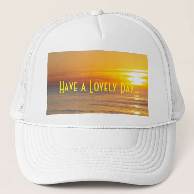 Boné Personalizado Tenha um texto adorável dia Cor bran (Frente)