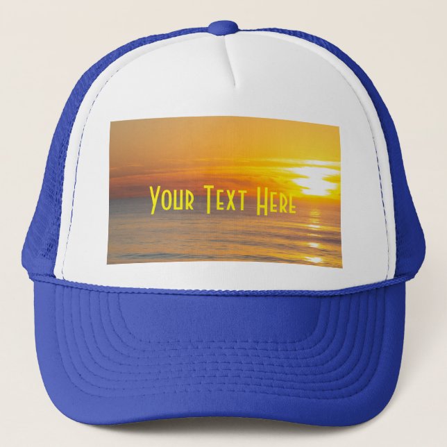 Boné Personalizar Imagem Real do Sol Imagem Seu Texto A (Frente)