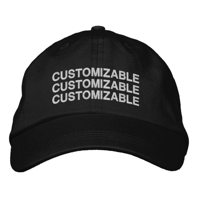 Boné PERSONALIZÁVEL preto e branco (Frente)
