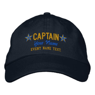 Boné Personalizável Seu Nome Capitão Stars Embroiderado