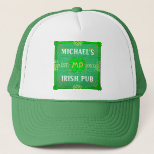 Boné Personalizável Seu Nome Irish Pub Green