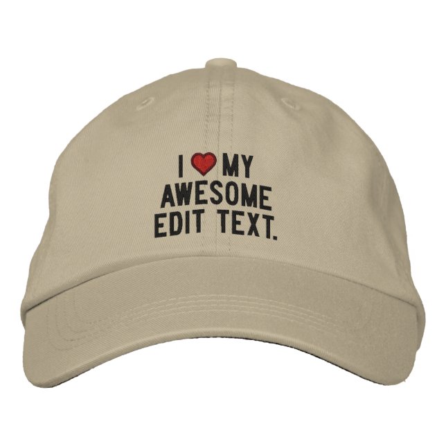 Boné Personalize Isto! Editar texto que eu amo (Frente)